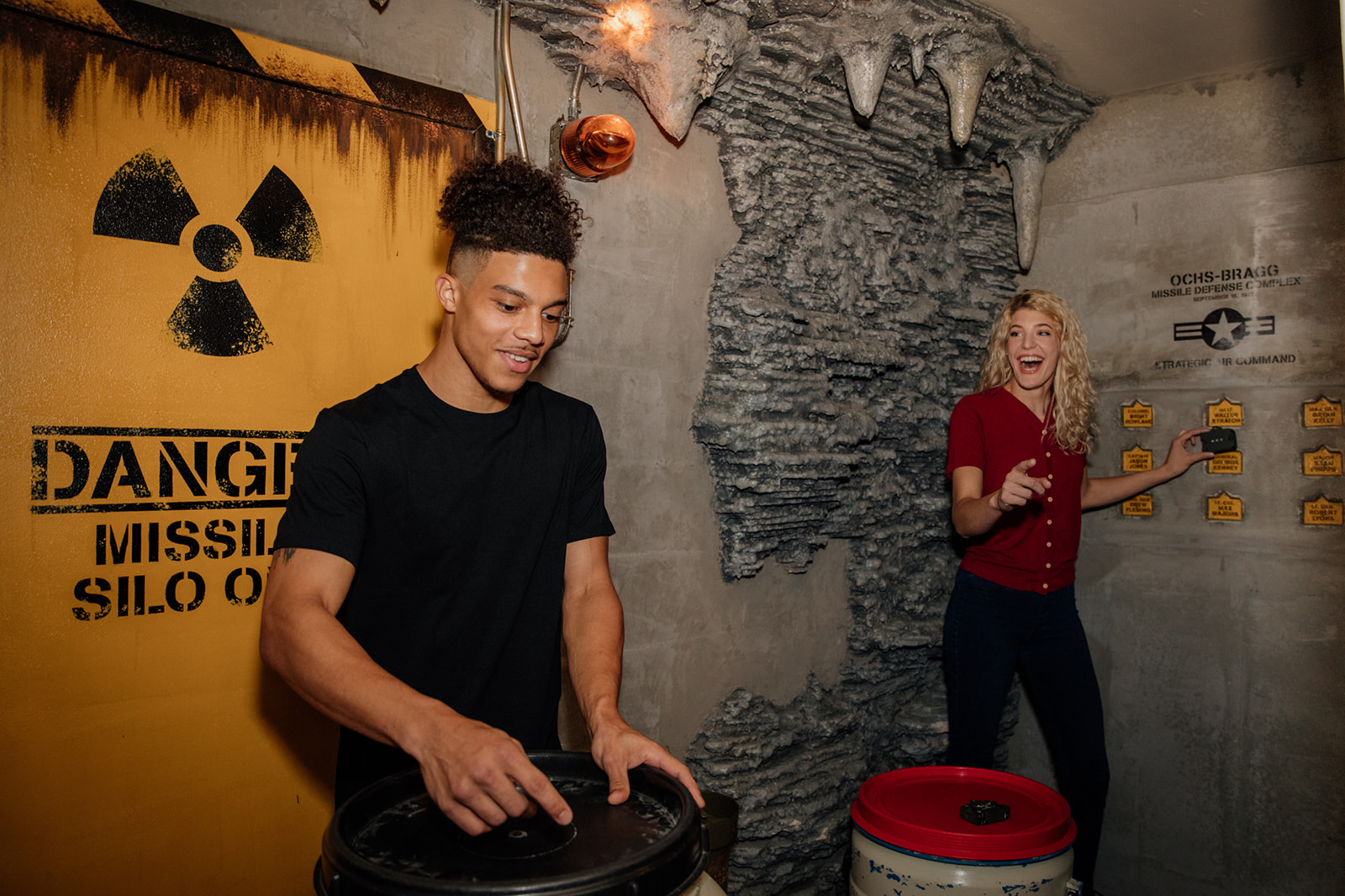 Complex puzzle wall inside The Bunker escape room